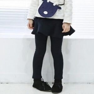 Fleece Plush Skirt Leggings Black Size 150